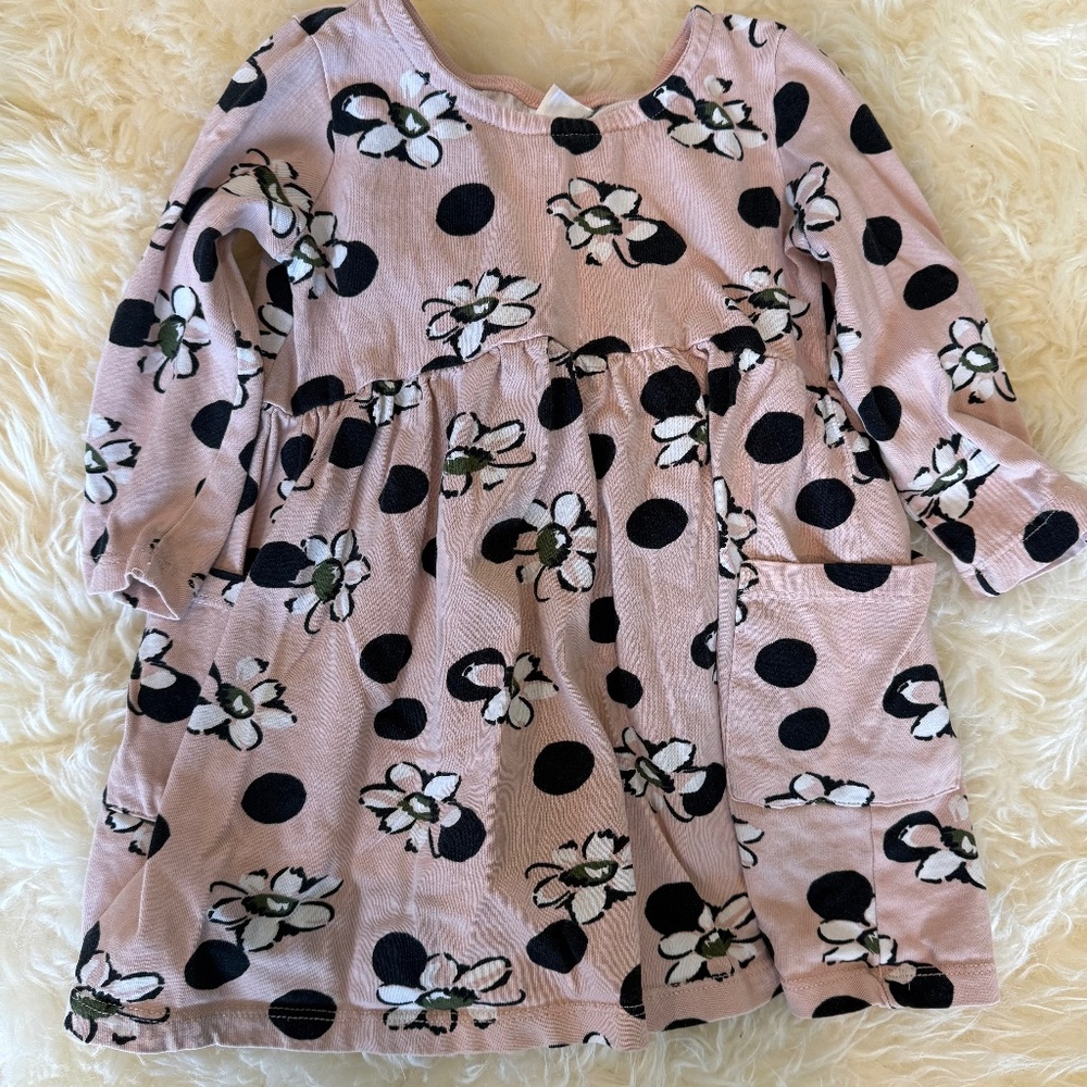 Hanna Andersson 2T Girls Dresses Long Sleeve Polka Dot Unicorn Organic Cotton